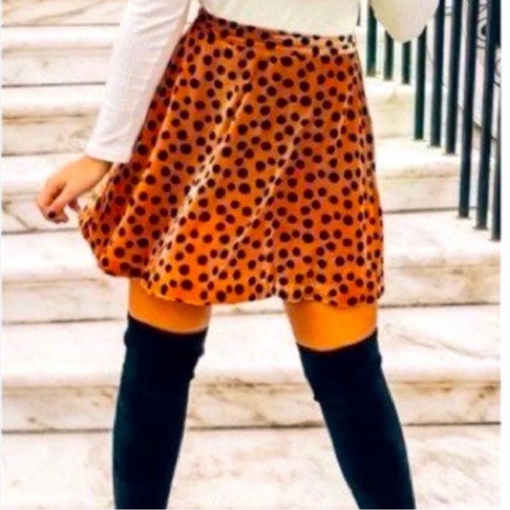 Madewell Velvet Polka Dot Skirt, sz 4, never worn